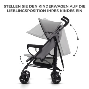 Carucior sport Kinderkraft TIK, 6.5kg, roti pivotante, gri - Img 3