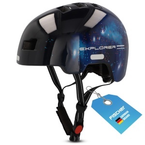 Casca BMX FISCHER cu LED, SM, 54-58 cm, Negru