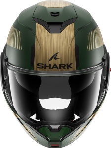 Casca moto SHARK OXO SIKTER Verde Chrome Gold, L - Img 3