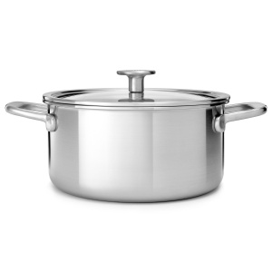 Caserola din inox KitchenAid MultiPly 24 cm, 4.9 L, cu capac din sticla