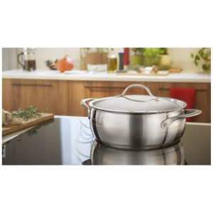 Caserola Lagostina Orchestra din inox 1810, 26 cm, cu capac si doua manere - Img 4