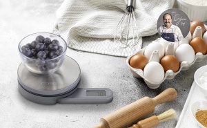 CASO Kitchen EcoMate - Cantar de bucatarie design, utilizare fara baterie datorita energiei cinetice, castigator al testului Incarcator de testare ETM, pana la 5 kg, suprafata de cantarire din otel inoxidabil - Img 4
