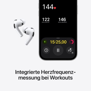 Casti audio Apple AirPods Pro 3 cu anulare activa a zgomotului, masurare ritm cardiac, Bluetooth - Img 3
