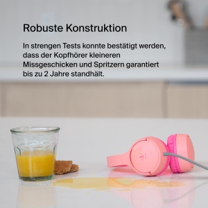 Casti audio Belkin Sound Form Mini pentru copii, roz, cu microfon, 3.5mm - Img 3