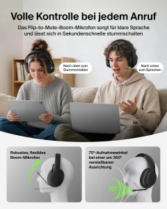 Casti audio Belkin SoundForm Adapt, wireless, cu microfon, negru - Img 5