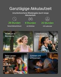 Casti audio Belkin SoundForm Anywhere, Bluetooth 6.0, 26 ore autonomie, Negru - Img 4