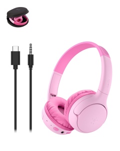 Casti audio Belkin SoundForm Mini 2 pentru copii, 55h autonomie, roz