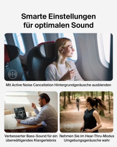 Casti audio Belkin SoundForm Rhythm ANC, Bluetooth 5.3, Negru, Rezistente la apa - Img 6