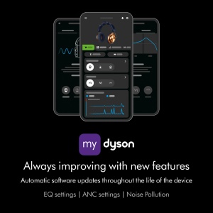 Casti audio Dyson OnTrac cu anulare activa a zgomotului, 55 ore autonomie, GalbenAluminiu - Img 9