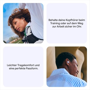 Casti audio Google Pixel Buds 2a cu anulare activa a zgomotului, usoare, rezistente la apa - Img 4