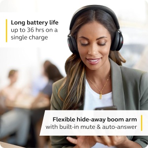 Casti audio Jabra Evolve2 75, wireless, cu 8 microfoane, ANC - Img 6