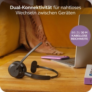 Casti audio Jabra Evolve3 45 Mono Bluetooth cu microfon, USB-A, pentru birou - Img 7