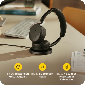 Casti audio Jabra Evolve3 65 Flex, Bluetooth, cu microfon, USB-C, noise cancelling - Img 8