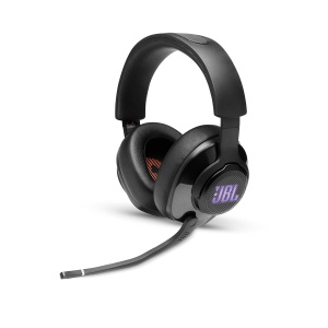 Casti audio JBL Quantum 400 cu microfon detasabil, 3,5 mm si USB, negru