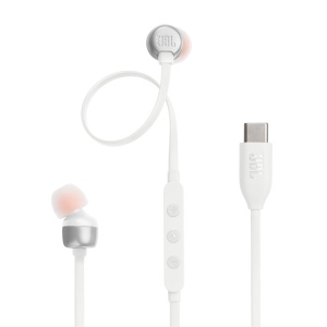 Casti audio JBL Tune 310 C cu sunet Pure Bass, microfon, USB-C, Alb