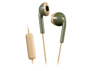 Casti audio JVC HA-F19M-GC-E cu microfon, design retro, culoare khaki-beige