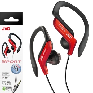Casti audio JVC HAEB75R Sport, cu clip ajustabil, rosu, rezistente la stropi