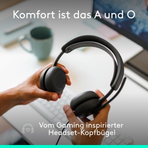 Casti audio Logitech Zone Wired 2 cu anulare activa a zgomotului, USB-C, design confortabil - Img 5