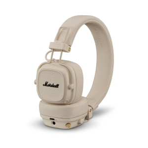 Casti audio Marshall Major V, 100 ore autonomie, design robust, culoare crema