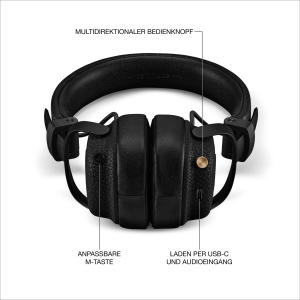 Casti audio Marshall Milton ANC, 80 ore autonomie, negru, design robust - Img 7