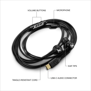 Casti audio Marshall Mode USB-C cu microfon, design in-ear, cablu knotenfrei - Img 3