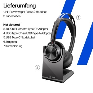Casti audio Poly Voyager Focus 2 USB-C, Bluetooth, ANC, Negru - Img 7