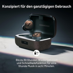 Casti audio Sennheiser Momentum True Wireless 4, Bluetooth 5.4, 30 ore autonomie, Alb Argintiu - Img 4