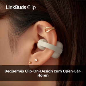 Casti audio Sony LinkBuds Clip, design clip-on, 37 ore autonomie, negru - Img 3