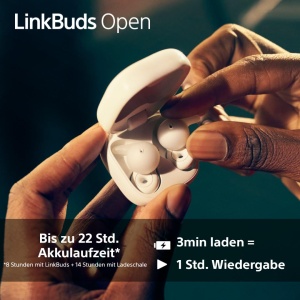 Casti audio Sony LinkBuds Open, design deschis, rezistente la apa, 22h autonomie, negru - Img 7