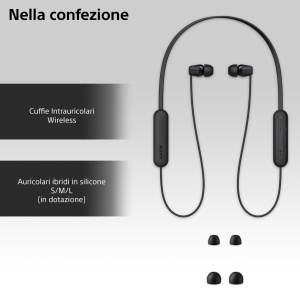 Casti audio Sony WI-C100, Bluetooth, 25 ore autonomie, negru - Img 6
