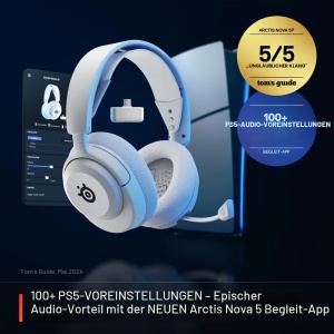Casti audio SteelSeries Arctis Nova 5, wireless, 60 ore autonomie, alb - Img 2