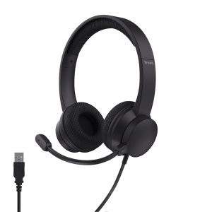 Casti audio Trust Roha II cu microfon, USB, Noise Cancelling, usoare