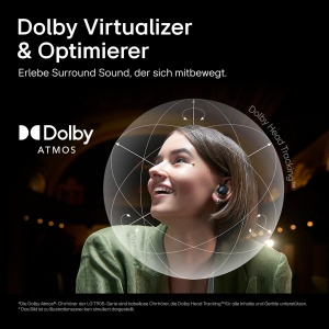 Casti Bluetooth Intraauriculare LG TONE Free T90S cu sunet Dolby Atmos, tehnologie MERIDIAN, ANC (anulare activa a zgomotului), protectie impotriva stropirii UVnano si IPX4 - Negru - Img 3