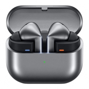 Casti Bluetooth wireless Samsung Galaxy Buds3 Pro, anulare activa a zgomotului (ANC), anulare adaptiva a zgomotului, 360 Audio, casti intraauriculare cu sunet Hi-Fi, argintiu, incl. husa transparenta Anymode - Img 1