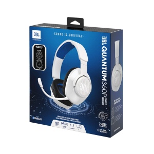 Casti gaming JBL Quantum 360P Over-Ear alb 22 ore autonomie microfon Boom - Img 6