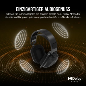 Casti gaming wireless Corsair HS80 MAX Dolby Atmos Bluetooth gri otel - Img 5