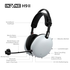 Casti gaming wireless Sony INZONE H9 II Noise Cancelling 30h autonomie Alb - Img 11