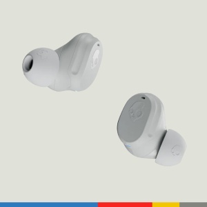 Casti intraauriculare fara fir Skullcandy Mod, durata de viata a bateriei de 34 de ore, micro, compatibile cu dispozitive iPhone, Android si Bluetooth - gri/albastru - Img 2