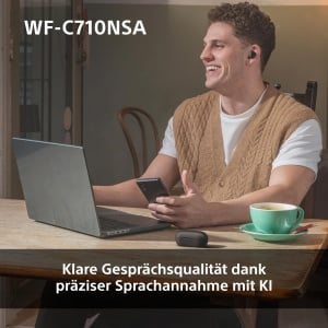 Casti Sony WF-C710NSA cu anulare a zgomotului cu adevarat wireless casti usoare control tactil conexiune multipunct IPX4 baterie de pana la 40 HR inca - Img 7