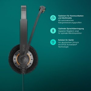 Casti UC cu doua fete Sennheiser EPOS Impact SC 60 USB ML cu control al apelurilor in linie certificat pentru Skype for Business, 9734329000 - Img 3
