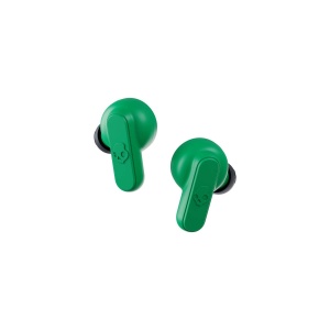 Casti wireless intraauriculare Skullcandy Dime, durata de viata a bateriei de 12 ore, micro, compatibile cu dispozitive iPhone, Android si Bluetooth - albastru inchis/verde