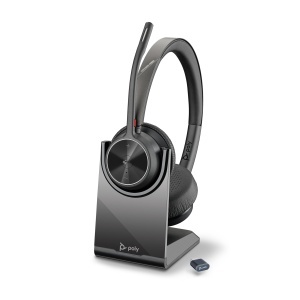 Casti wireless Poly Voyager 4320 UC cu microfon Noise Cancelling Bluetooth certificare Microsoft Teams