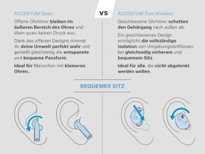 Casti wireless Sennheiser ACCENTUM Open Earbuds Bluetooth IPX4 28h autonomie Sakura - Img 2
