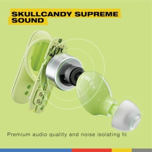 Casti wireless Skullcandy Smokin Buds 20 ore autonomie materiale sustenabile compatibile iPhone si Android Matcha - Img 4