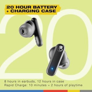 Casti wireless Skullcandy Smokin Buds autonomie 20 ore materiale sustenabile compatibile Bluetooth Negru - Img 3