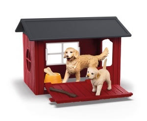 Casuta pentru caini schleich Farm World cu Golden Retriever si pui, 9 piese - Img 7