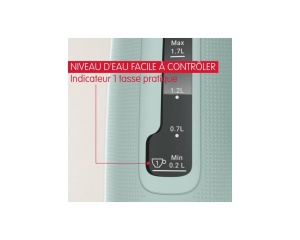 Ceainic electric Moulinex, 1,7 l, afisaj pentru 1 cana, filtru anticalcar, strecuratoare de ceai incluse, umplere si curatare usoara, oprire automata, design elegant, culoare Eucalyptus Morning - Img 4