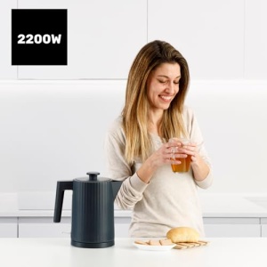 Ceainic electric Taurus Jonic Tea, 2.200 W, 1,7 L, fund rotativ la 360deg, filtru de calcar, oprire automata, indicator de nivel al apei, fara BPA, design ergonomic, suport pentru cablu, negru - Img 2