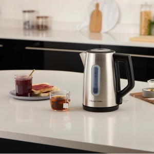 Ceainic Russell Hobbs (pentru apa calda, ceai sau cafea, capacitate de 1,7 l, otel inoxidabil, gura de scurgere perfecta, filtru de calcar detasabil si lavabil, indicator albastru stralucitor, 2400W) Heaton 27380-70 - Img 2