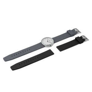 Ceas analogic Braun BN0281GYBKG, 38 mm, cadran alb, bratari din silicon gri si negru - Img 3